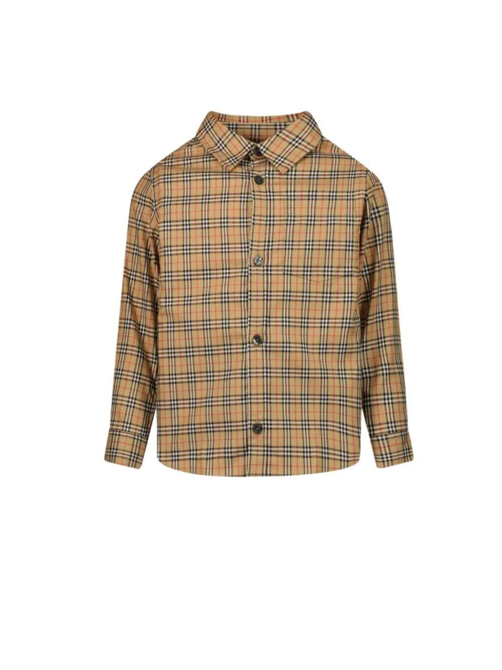 Burberry Kids Check Print Long Sleeve Shirt Archive Beige 2T
